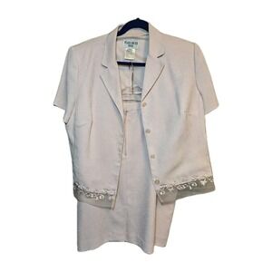 Plaza South Petite Formal 2-Piece Skirt & Blouse  Suit  Women's Size‎ 16P Pink